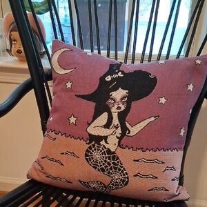 Valfre Pink and Black Mermaid Pillow